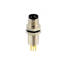 PCB Connector, Insert, A Code - M8 3pins A code male straight rear panel mount connector, unshielded, insert